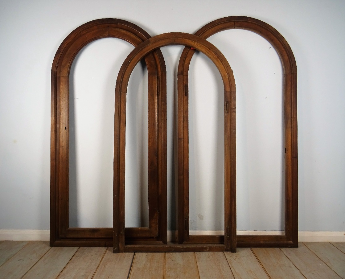 Antique Italian Group of Walnut Arched Frames from late 18th early 19th century